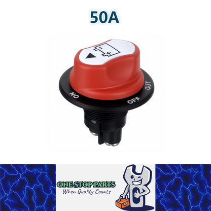 12V 50Amp Isolator Switch Battery Disconnect Switch for Motorbike Car Boat RV