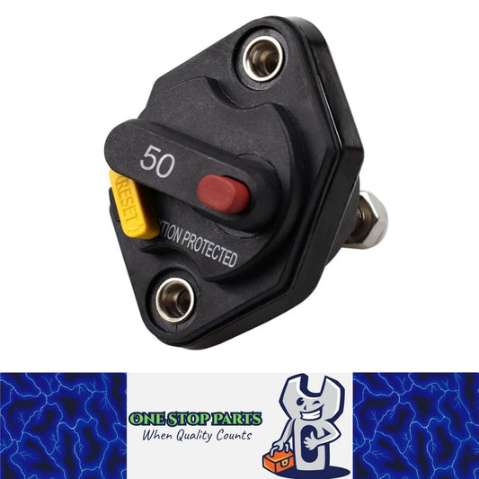 Recessed 50Amp Manual Reset Circuit Breaker Car Boat Caravan Neat Finish