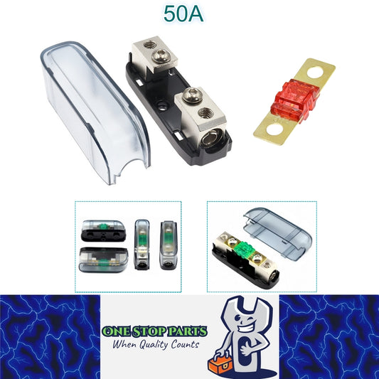 ANS Inline Fuse Holder with Bolt On 50 Amp Midi Fuse Supplied (50A) Fuse Holder