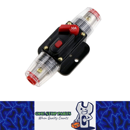 12v 50A Inline Circuit Breaker Manual Reset Ideal for 4wd Caravan Boat (1pc)