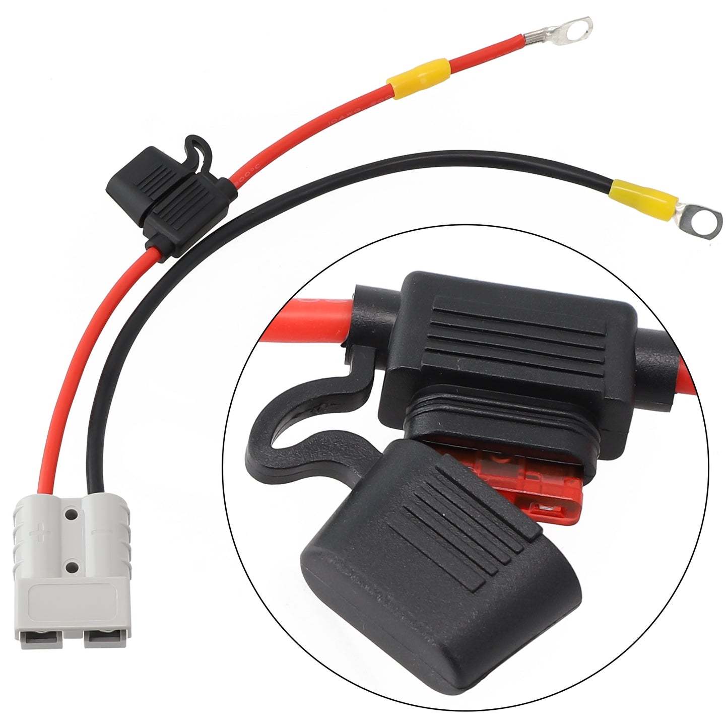 1 x 50amp 1M Anderson Style Plugs With Eye Terminals and inline Fuse