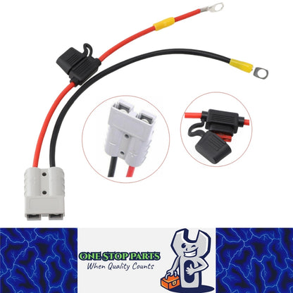 1 x 50amp 1M Anderson Style Plugs With Eye Terminals and inline Fuse