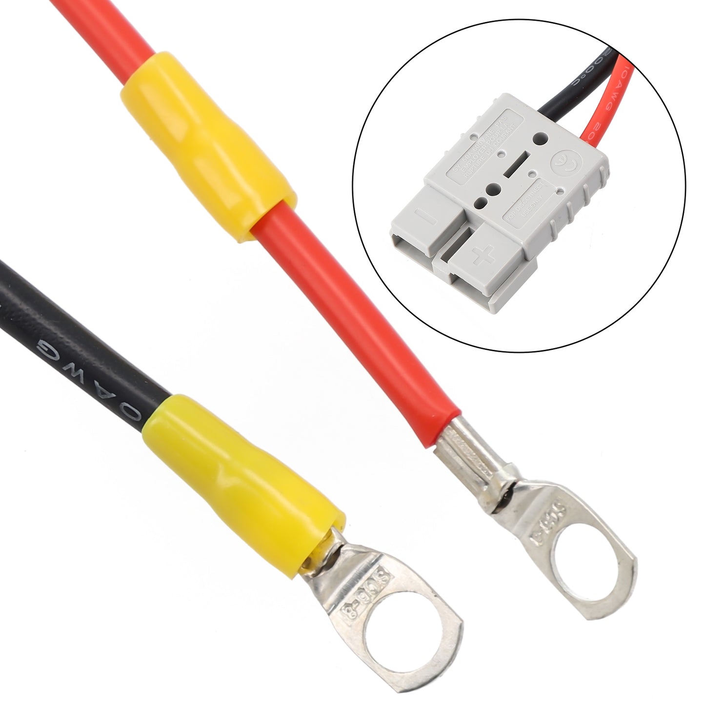 1 x 50amp 1M Anderson Style Plugs With Eye Terminals and inline Fuse
