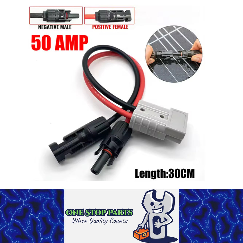 30cm 50A Anderson Plug To Solar Panel Cable Y Adaptor Connector Splitter Cable