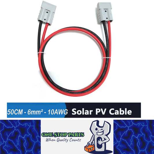 1 x 50Amp Anderson Plug With 50cm 10AWG 6mm² Cable 50A Anderson Connector Cable