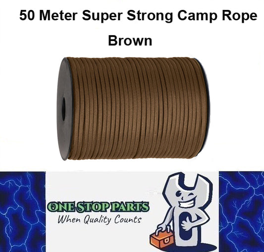 50m Brown 550lb Military 9 core Paracord Rope 4mm Outdoor Camping Rope