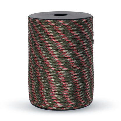 50m Woodland 550lb Military 9 core Paracord Rope 4mm Outdoor Camping Rope