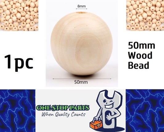 1 x 50mm Natural wood beads round DIY jewelry Handmade Accessories
