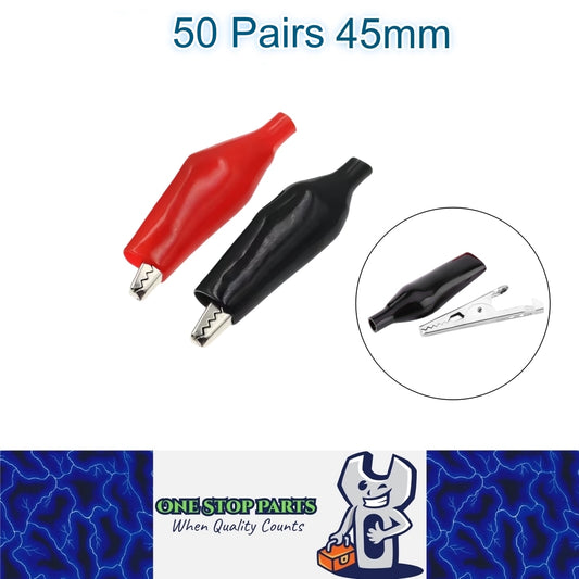 50 Pairs Alligator Clips Clamps 45mm Crocodile Alligator Jumper Test clips