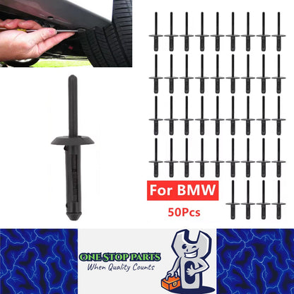 50pcs 6mm Car Retainers Liner Clip Bumper Trim Fender Fastener Rivet for BMW