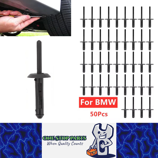 50pcs 6mm Car Retainers Liner Clip Bumper Trim Fender Fastener Rivet for BMW