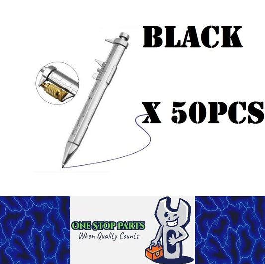 50 x Multifunction Gel Ink Pen Vernier Caliper Ball Pen Stationery (50pcs Black)