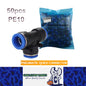 50 x T shaped Tee PE10 Air Pneumatic Connectors OD10mm Hose 3 Way Fittings