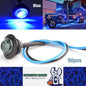 50 x Blue Round LED Side Marker Lamps 1.91CM 3LED 12V LED Signal Indicator Light