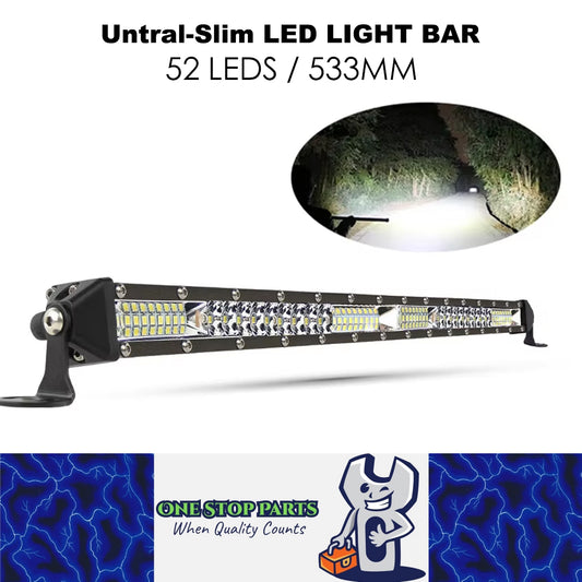 12v-24v Slim 533mm LED Light Bar Spot and Flood Beam Single Row Aluminium Bar