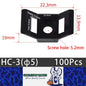 100 X Black Cable tie Wing Mounts Plastic 5.2mm Centre screw or pop rivet base