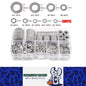 580pcs Stainless Steel Washer Assortment Kits M2-M12 Metal Screw Flat Washer
