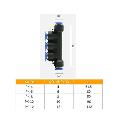 58pcs 8mm Air Pneumatic Connectors Fittings Kit with PU/PG/PE/PY/PV PP Plugs