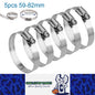5 x 59-82mm Strong Stainless Steel Hose Clamps wide 12mm x 0.3mm Thick (10pcs)
