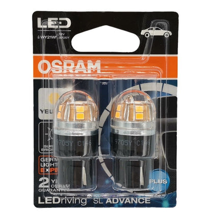 OSRAM T20 7440 LED 12V Yellow WY21W LEDriving SL Advance Osram Orginal T20 Globe