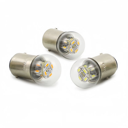 2 x Yellow G18 BA15S 1156 24V 12SMD 100LM LED Globes (2pcs)