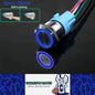 5 x Blue LED 16mm Metal Push Button Switch 12-24V Pre-Wired Self-Locking Switch