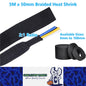 5M x 50mm 2:1 Black Heat Shrink Braided Sleeve Shrink 50mm to 25mm heat shrink