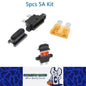 5 x 5A weatherproof standard inline fuse holder with mount tabs 5pcs 5Amp
