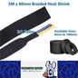 5M x 80mm 2:1 Black Heat Shrink Braided Sleeve Shrink 80mm to 40mm heat shrink
