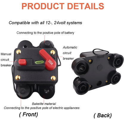 12V 24V 125A Circuit Breaker Manual Reset WaterProof Ideal for 4wd Caravan Boat