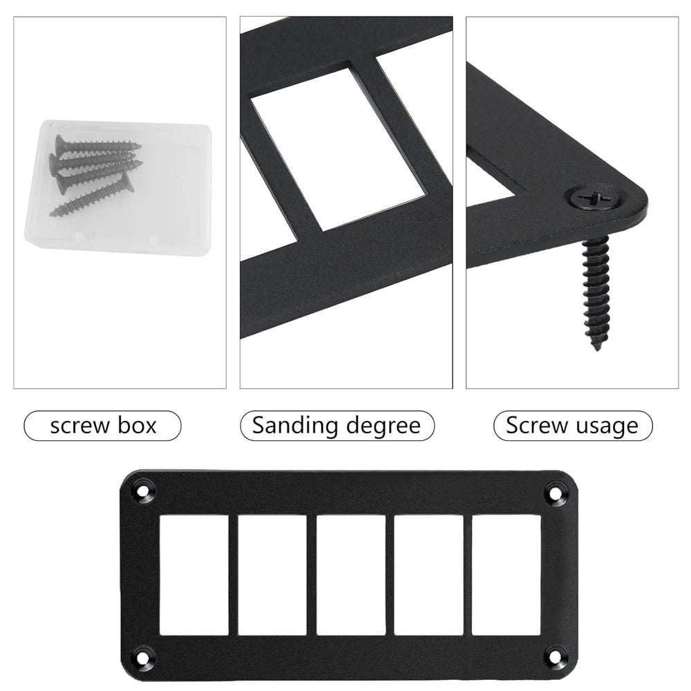 5 Gang Rocker Switch Panel Holder Alloy Frame suits 37 x 21mm Carling ARB Switch