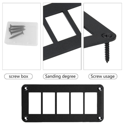 5 Gang Rocker Switch Panel Holder Alloy Frame suits 37 x 21mm Carling ARB Switch