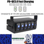 5 Gang Rocker Switch Panel Rotate Box with PD + QC3.0 USB Outlet and Voltmeter