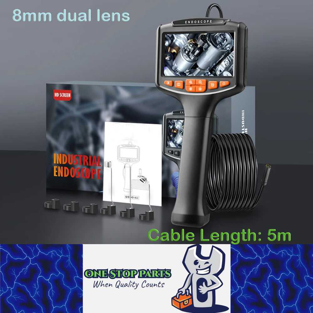 5m Dual Lens Endoscope Inspection Camera IP67 HD1080P with 4.3" IPS Screen