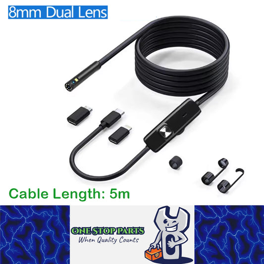 5m Dual Lens HD1920P Mini Endoscope Inspection Camera IP67 for Android iPhone