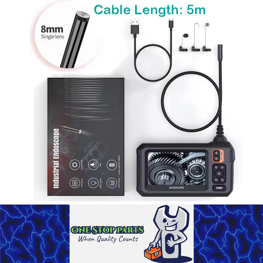 5m Industrial Endoscope Inspection Camera 8mm IP67 HD1080P with 4.3" IPS Screen
