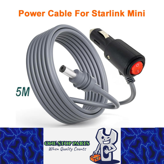 5M Starlink Mini DC Power Cable to Cigarette Lighter Plug with Switch