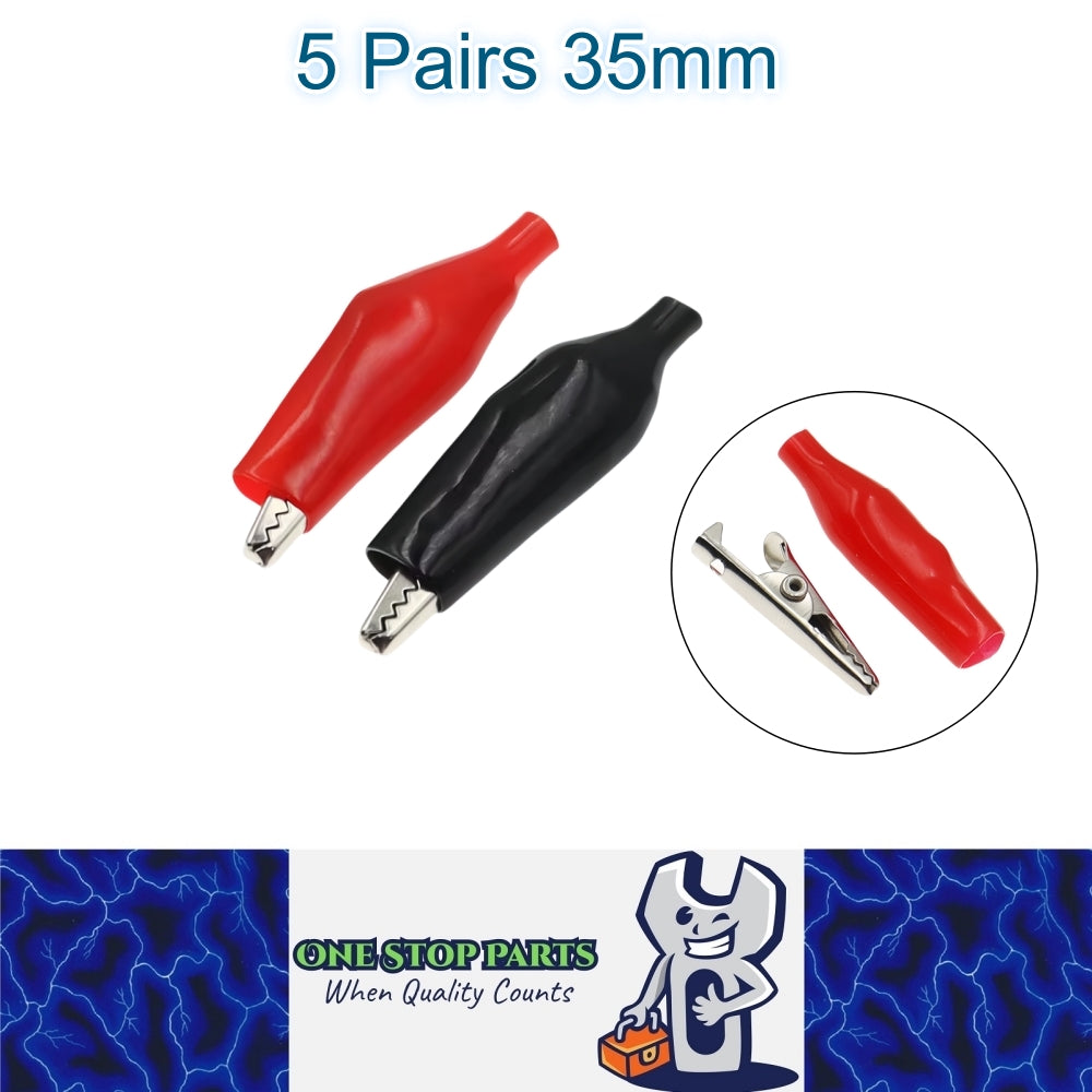 5 Pairs Alligator Clips Clamps 35mm Crocodile Alligator Jumper Test clips 10pcs