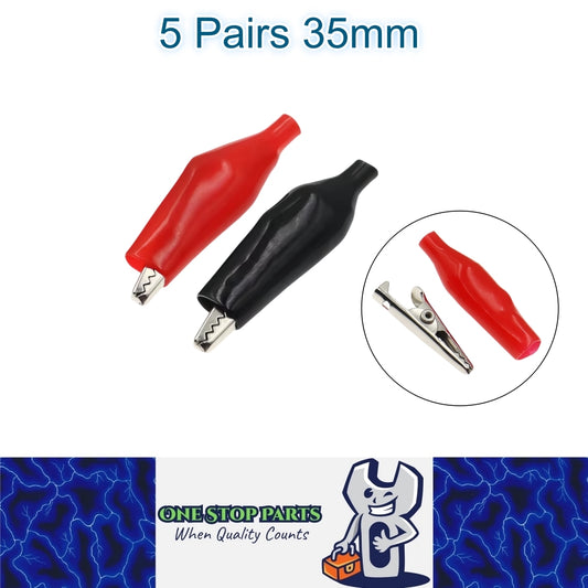 5 Pairs Alligator Clips Clamps 35mm Crocodile Alligator Jumper Test clips 10pcs