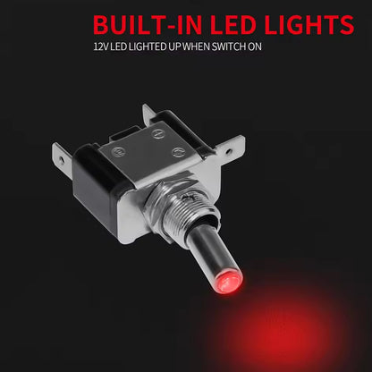 5pcs 12V LED Toggle Switch 20A 3Pin SPST ON/OFF with Aircraft Safety Flip Cover