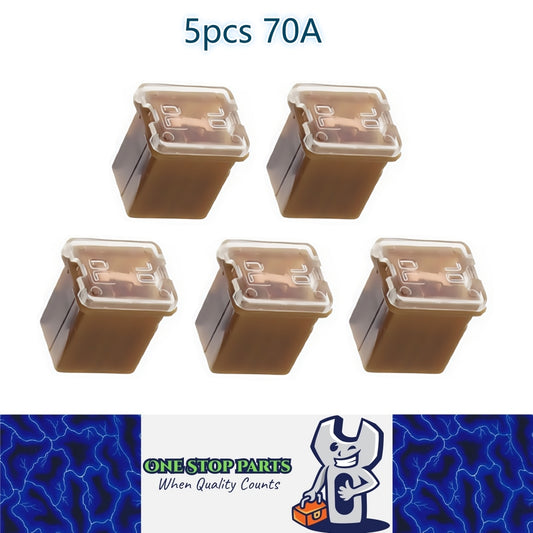 5 x 70Amp Light Black Mini Slow Blow Fuse Block 10mmx12mm x 16mm High 70A Fuse