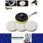5pcs 76mm Wool Buffing Pads Kit for Drill w/ M10 Adapter Car Polishing Waxing