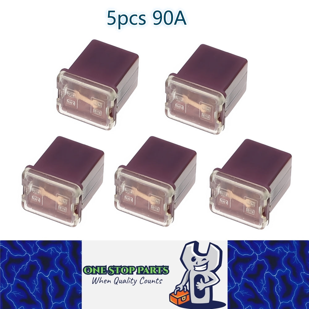 5 x 90Amp Purple Mini Slow Blow Fuse Block 10mmx12mm x 16mm High 90A Fuse (5pcs)