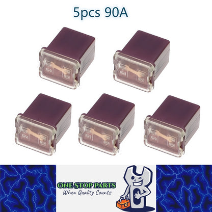 5 x 90Amp Purple Mini Slow Blow Fuse Block 10mmx12mm x 16mm High 90A Fuse (5pcs)