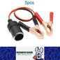 5 Female Car Cigarette Lighter Socket with 50A Battery Alligator Clip 30CM Cable