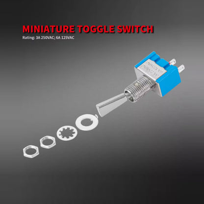 5 x Mini Toggle Switch 3 Pin SPDT ON ON Flat Handle Toogle 6mm Latching Switch