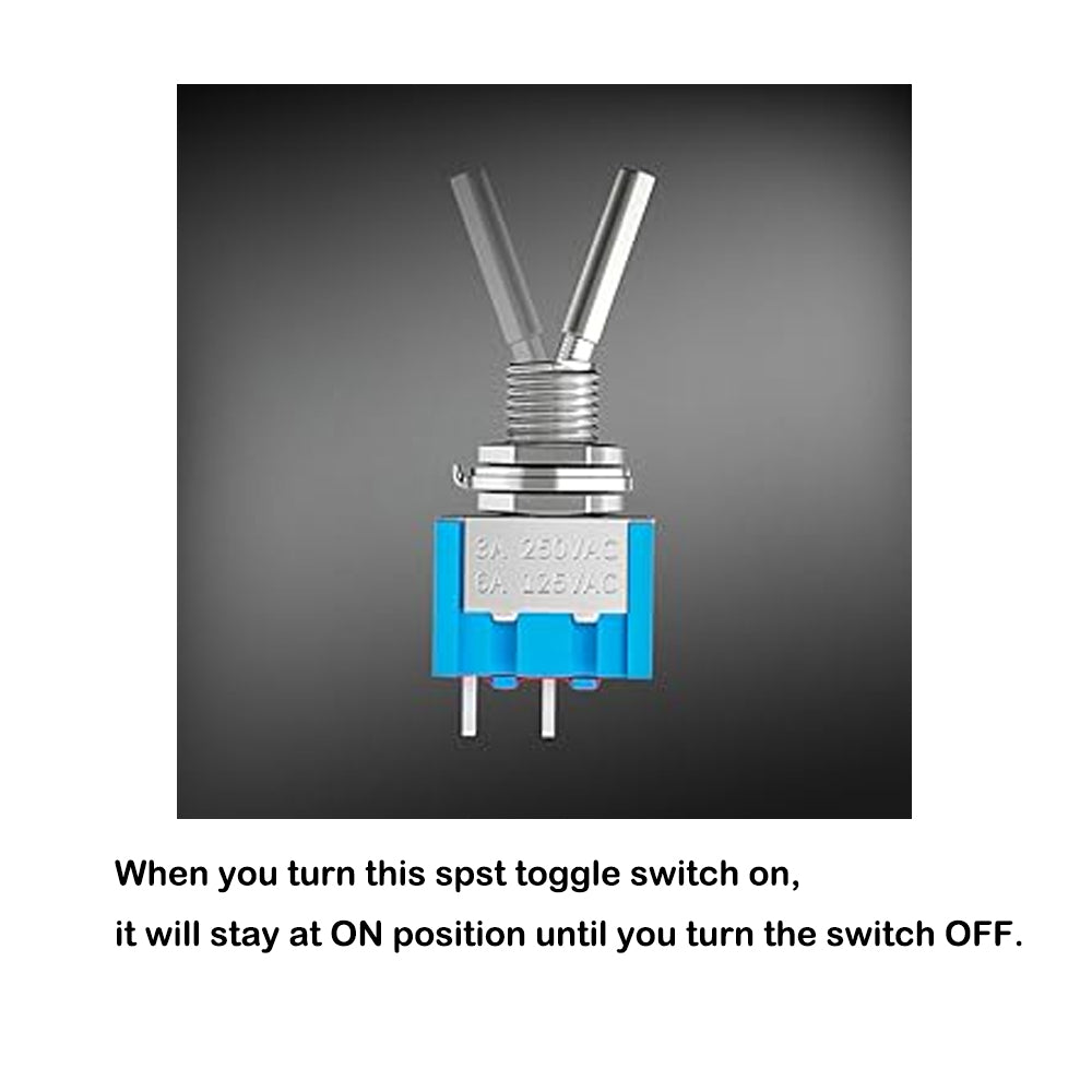 5 x Mini Toggle Switch 6 Pin SPDT ON ON Flat Handle Toogle 6mm Latching Switch