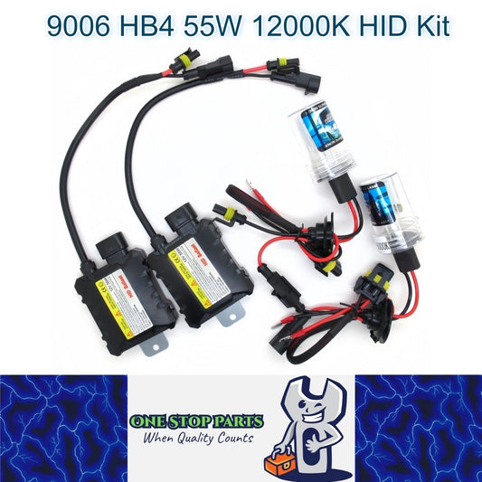 9006 55w 12000k HID Kit 2 x 55w HID Slim Ballasts and 2 x 55w HB4 HID Globes