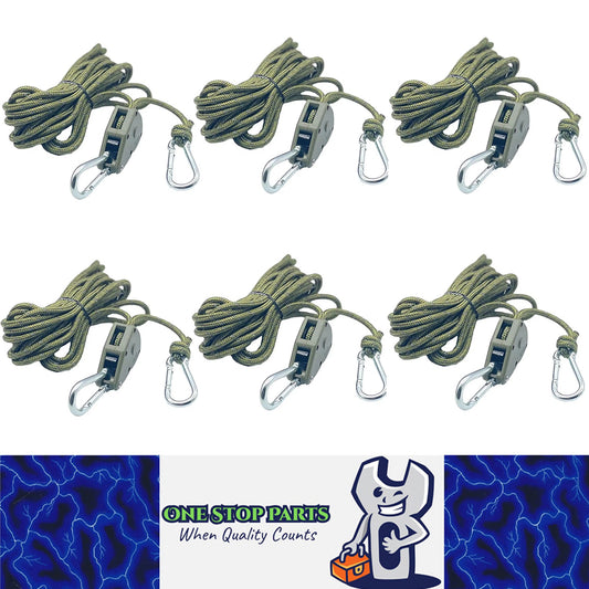 Army Green Reflective Camping Tent Rope Tie Down Fasteners  Ratchet Hangers