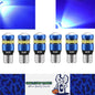 6pcs T10 Blue 19SMD Canbus LED Bulbs Super Bright 194 W5W T10 LED Globes